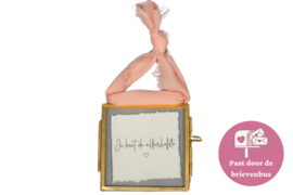 Lijstje "Jij bent de allerliefste" - roze lint