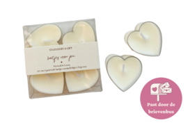 Set van 4 Waxinelichtjes - Hartjes voor jou