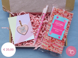 Mini brievenbus cadeau - Roze geluk