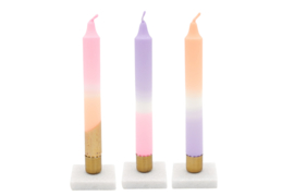 Pink Gold - set van drie dip dinerkaarsen