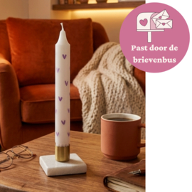 Dinerkaars - paars met hartjes