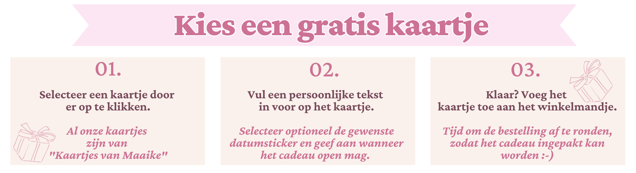 Gratis kaartje bij cadeau