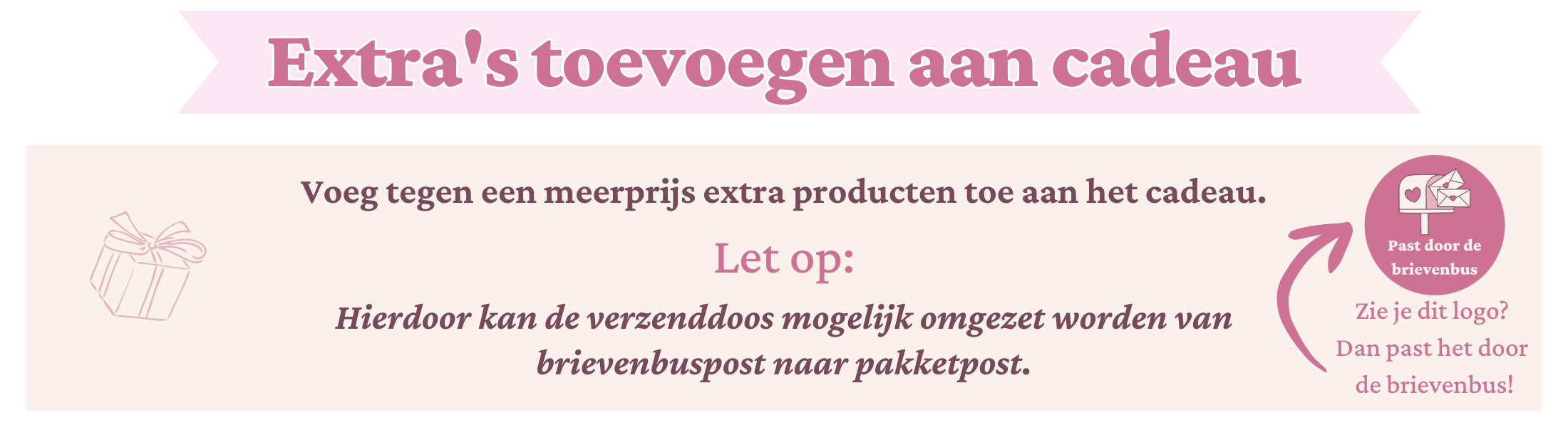 Extra items toevoegen aan cadeau