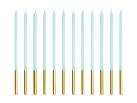 Dipped gouden lichtblauwe kaarsjes