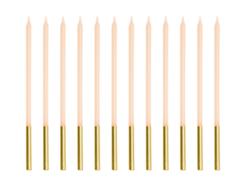 Party Deco dipped gouden beige kaarsjes