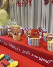 Gele gestreepte dessertpotjes 5 stuks