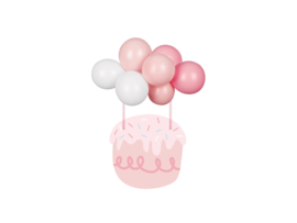 Roze ballonnen cake topper