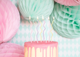 Curly pastel kaarsjes