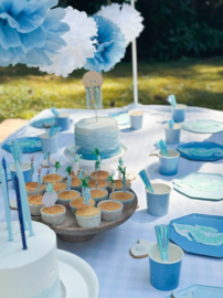 Meri Meri summer sky blue bordjes
