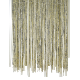 Gouden folie gordijn met cream streamers