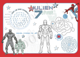 Placemat superhero ( digitaal bestand)