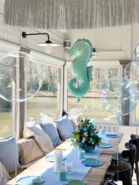 Party Deco Mint zeepaardje met zilver details