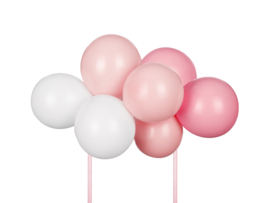 Roze ballonnen cake topper