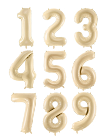 Party Deco beige cijfer 72 cm (altijd op voorraad)
