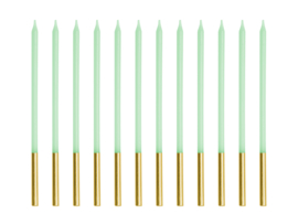 Dipped gouden lichtgroene kaarsjes