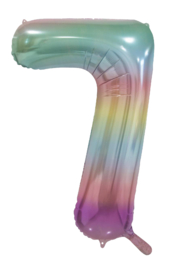 Pastel rainbow cijfer 86 cm