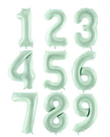 Party Deco mint cijfer 72 cm ( altijd op voorraad)