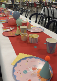 Gele gestreepte dessertpotjes 5 stuks