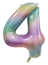Pastel rainbow cijfer 86 cm