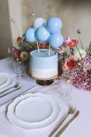 Blauwe ballonnen cake topper