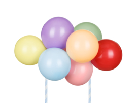Regenboog ballonnen cake topper
