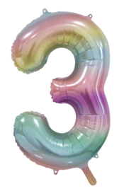 Pastel rainbow cijfer 86 cm