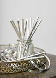 Zilver glitter rietjes