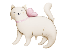 Party Deco Kat met roze strik