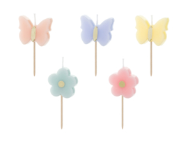 Vlinder bloemen kaarsjes