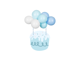 Blauwe ballonnen cake topper