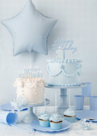 Party Deco ster blauw mat