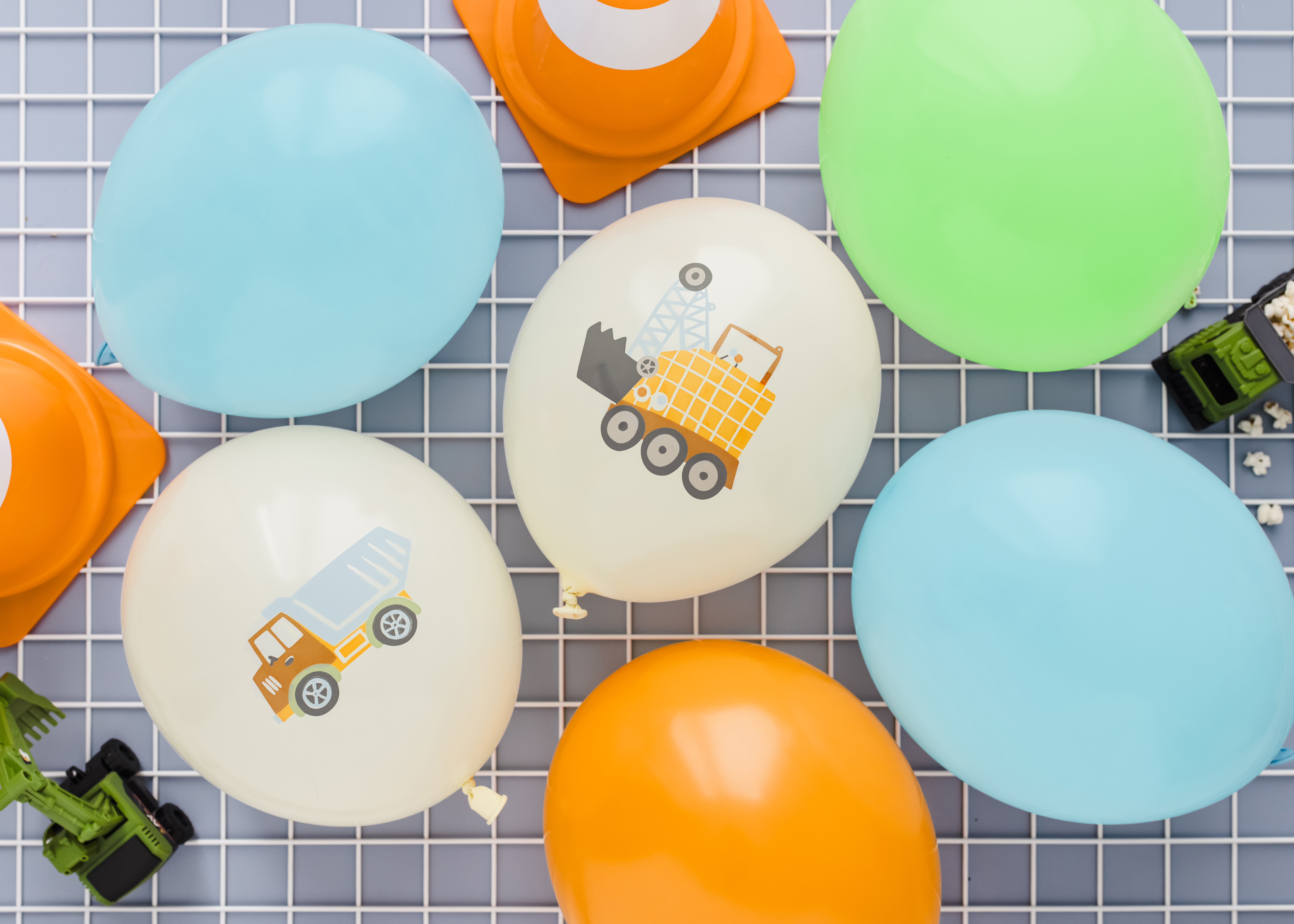 Party Deco Vehicles construction ballon 6 stuks