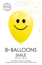 Smiley ballonnen 8 stuks