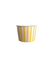Gele gestreepte dessertpotjes 5 stuks
