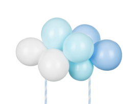 Blauwe ballonnen cake topper