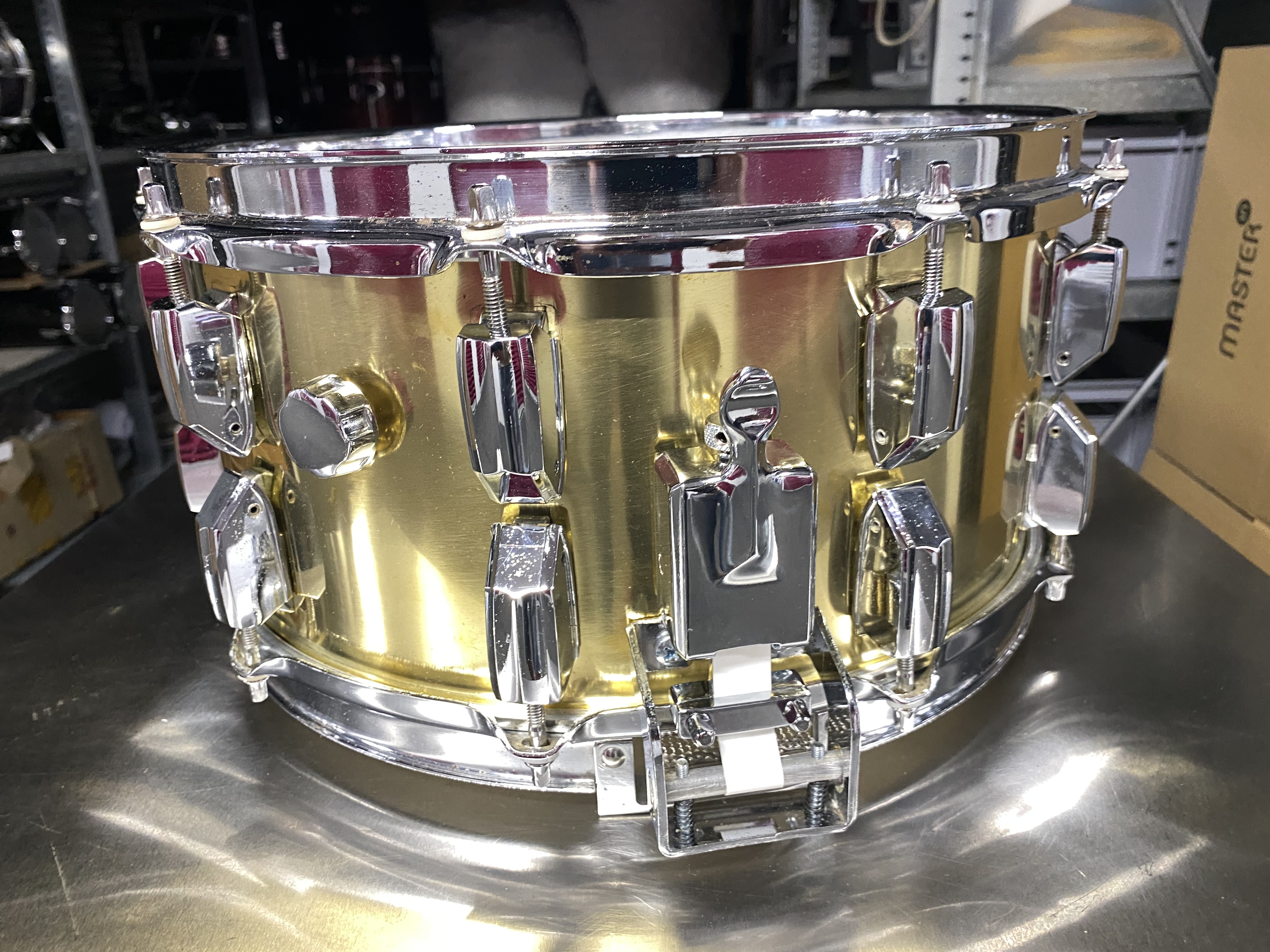 Pearl B-714DX GLX brass snare 14x6.5”