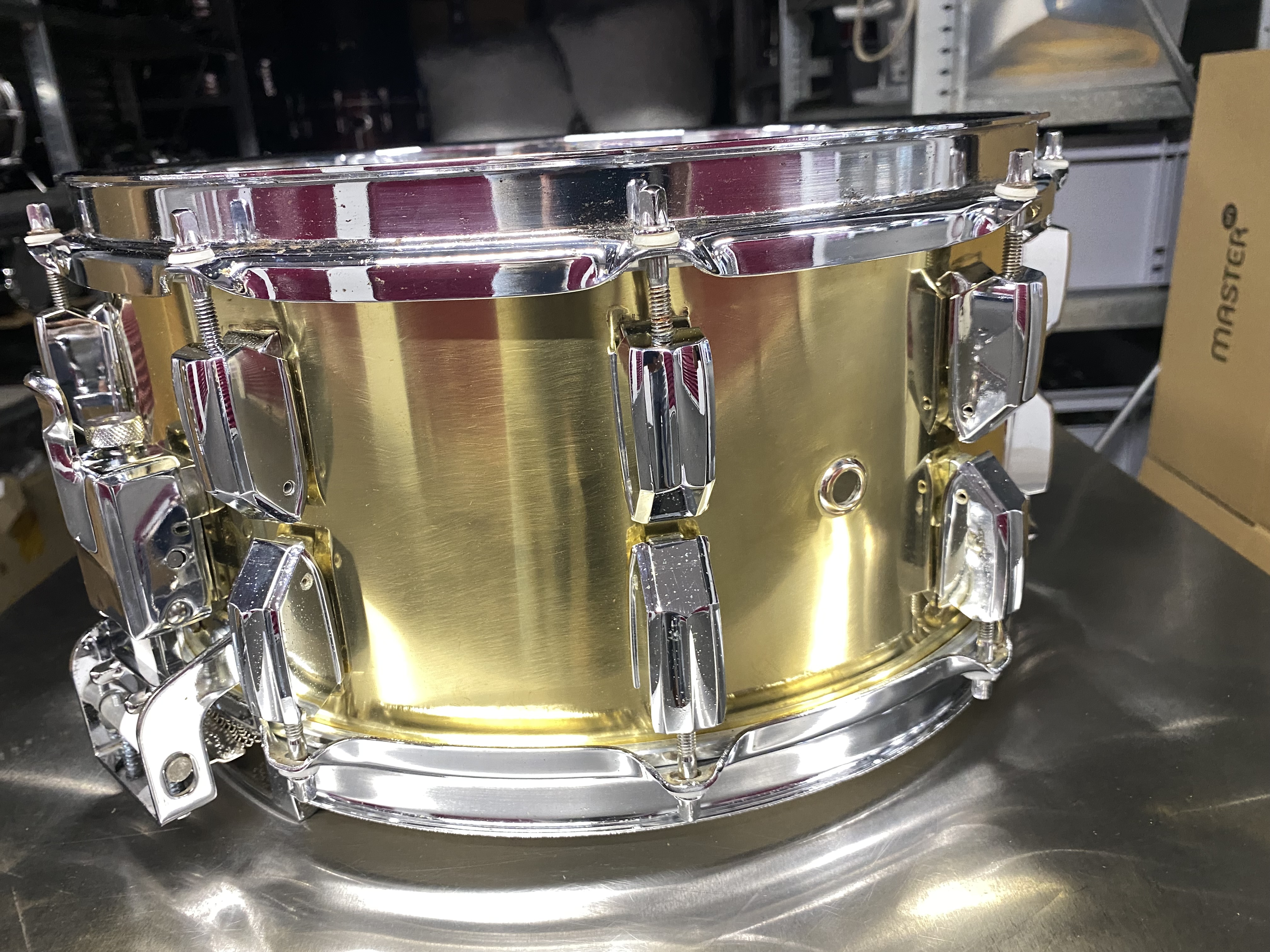 Pearl B-714DX GLX brass snare 14x6.5”