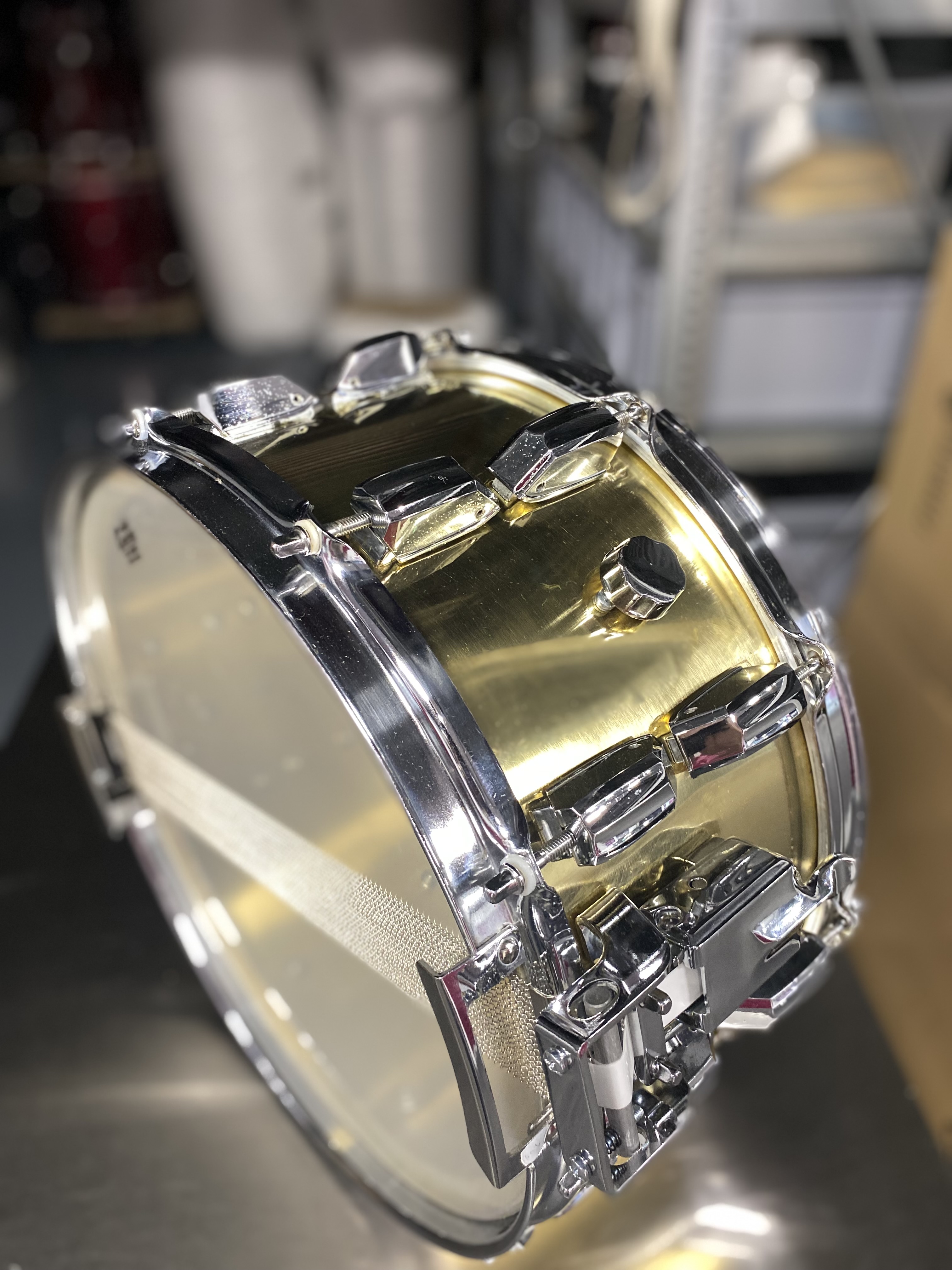 Pearl B-714DX GLX brass snare 14x6.5”