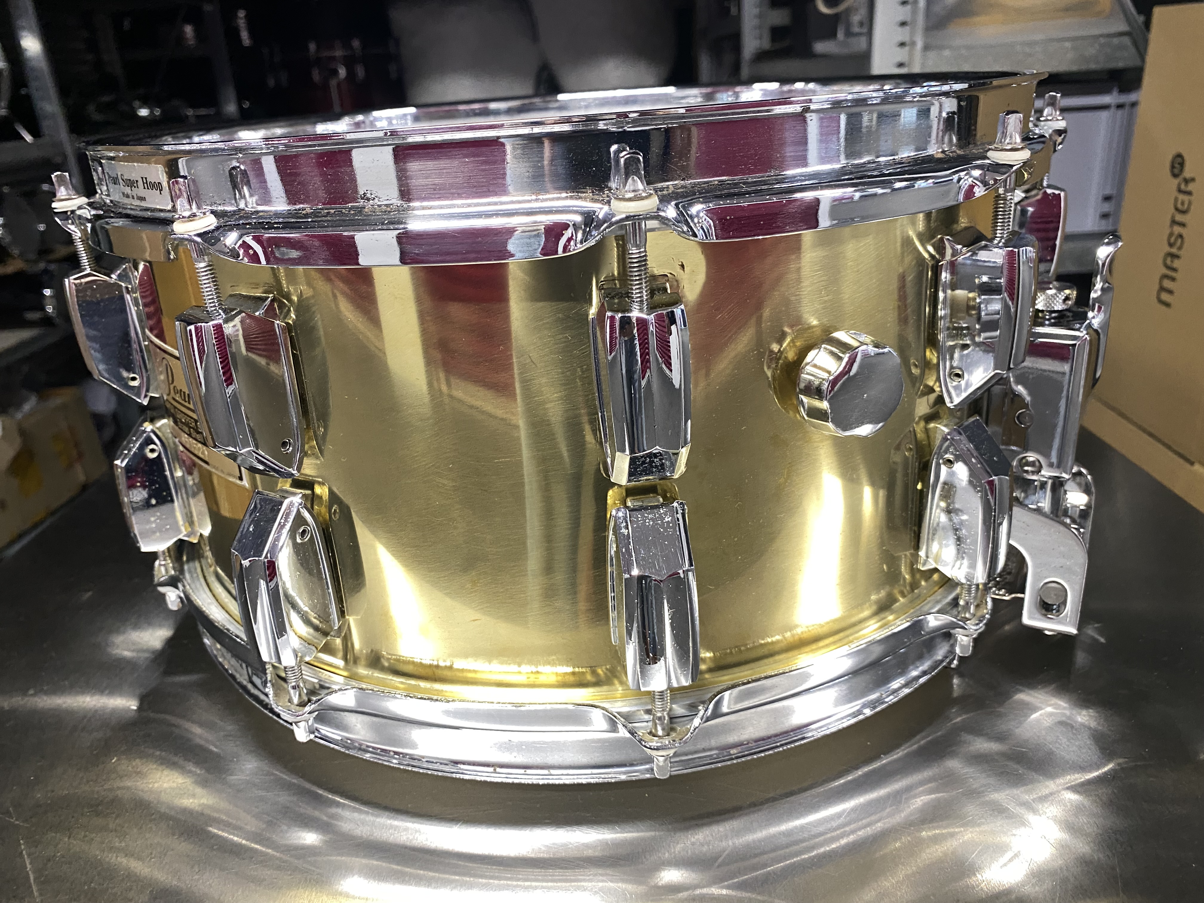 Pearl B-714DX GLX brass snare 14x6.5”