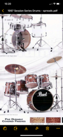 Pearl Session series 22x16” Dark Burlwood (1997)