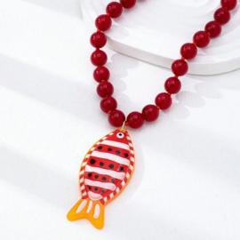 Kralen ketting met vis
