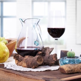 Gesmolten Glas op Houten Stronk - Water/Wijn Kan