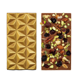 Chocolade Bar - Goud - Pistache - Cranberry - Noten