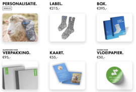 SOXS grijze wollen damessokken bubblegum label kniehoogte