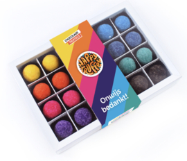 Chocoladetruffels – Mega mix “Onwijs bedankt” (24 stuks)