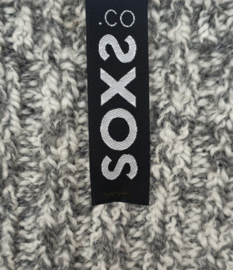 Soxs grijze wollen damessokken en herensokken jet black label kuithoogte
