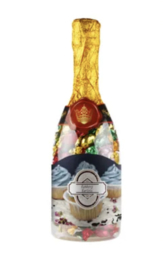Champagnefles met metallic sweets