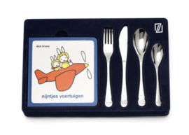 Kinderbestek Nijntje voertuigen + boekje