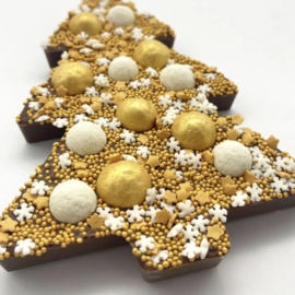Happy Chocolade Kerstboom goud “Onwijs bedankt”(180g)