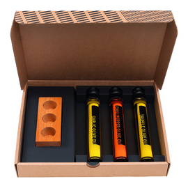 Giftbox 11 - 4-Delige olijfolie box ''I olive you'' met beukenhouder